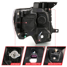 Load image into Gallery viewer, ANZO 2009-2014 Ford F-150 Projector Headlight Plank Style Chrome Amber Headlights ANZO
