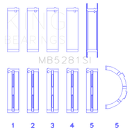 King Ford 281CI 4.6L V8 (Size +0.5) Main Bearing Set Bearings King Engine Bearings