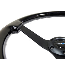 Load image into Gallery viewer, NRG Reinforced Steering Wheel (350mm / 3in. Deep) Black w/Black Chrome Solid 3-Spoke Center Steering Wheels NRG

