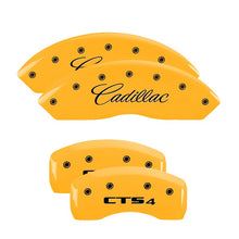 Load image into Gallery viewer, MGP 4 Caliper Covers Engraved Front &amp; Rear GMC Yellow Finish Black Char 2016 GMC Savana 3500 Caliper Covers MGP
