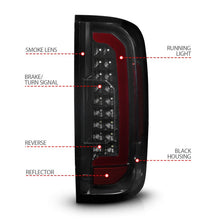 Load image into Gallery viewer, ANZO 15-21 GMC Canyon Full LED Tail Lights w/ Red Lightbar Black Housing Smoke Lens Tail Lights ANZO
