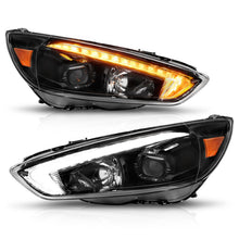 Load image into Gallery viewer, ANZO 15-18 Ford Focus Projector Headlights - w/ Light Bar Switchback Black Housing Headlights ANZO
