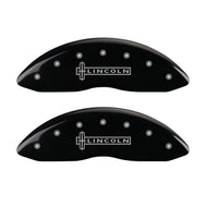 MGP 4 Caliper Covers Engraved Front Lincoln Engraved Rear Star logo Black finish silver ch Caliper Covers MGP