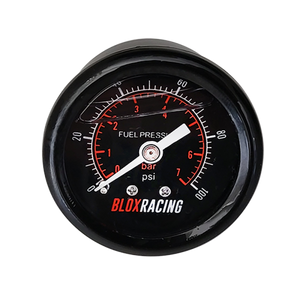 BLOX Racing Liquid-Filled Fuel Pressure Gauge 0-100psi (Black Face) Gauges BLOX Racing   
