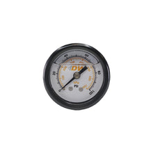 Load image into Gallery viewer, DeatschWerks 0-100 PSI 1/8in NPT Mechanical Fuel Pressure Gauge 1.5in Diameter Black Housing Gauges DeatschWerks
