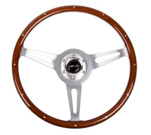 Load image into Gallery viewer, NRG Classic Wood Grain Steering Wheel (365mm) Wood w/Metal Inserts &amp; Brushed Alum. 3-Spoke Center Steering Wheels NRG
