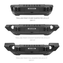 Load image into Gallery viewer, Go Rhino 07-20 Jeep Wrangler JL/JLU/JK/JKU/Gladiator JT Trailline Front Stubby Bumper Bumpers - Steel Go Rhino
