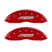 Load image into Gallery viewer, MGP 4 Caliper Covers Engraved Front &amp; Rear SPORT Red finish silver ch Caliper Covers MGP
