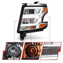 Load image into Gallery viewer, ANZO 2015-2020 Chevy Tahoe Projector Headlights Plank Style Chrome w/DRL Headlights ANZO
