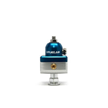 Load image into Gallery viewer, Fuelab 575 Carb Adjustable Mini FPR Blocking 4-12 PSI (1) -6AN In (2) -6AN Out - Blue Fuel Pressure Regulators Fuelab
