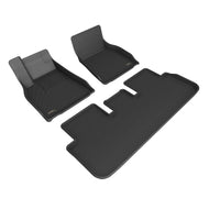 3D MAXpider 21-22 Tesla Model S Kagu 1st & 2nd Row Floormats - Black Floor Mats - Rubber 3D MAXpider   