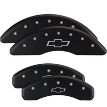 Load image into Gallery viewer, MGP 4 Caliper Covers Engraved Front &amp; Rear MOPAR Black finish silver ch Caliper Covers MGP
