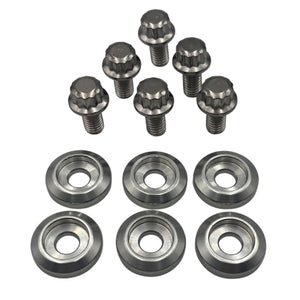 BLOX Racing New Fender Washers Kit M6 12pt - 6pc Large Diameter Silver Hardware Kits - Other BLOX Racing   