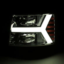 Load image into Gallery viewer, AlphaRex 07-13 Chevy 1500 LUXX LED Proj Headlights Plank Design Chrome w/ Activ Light/Seq Signal/DRL Headlights AlphaRex
