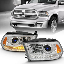Load image into Gallery viewer, ANZO 2009-2018 Dodge Ram 1500 Projector Plank Style Switchback H.L Halo Chrome Amber (OE Style) Headlights ANZO
