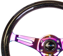Load image into Gallery viewer, NRG Classic Wood Grain Steering Wheel (350mm) Black Sparkle/Galaxy Color w/Neochrome 3-Spoke Steering Wheels NRG
