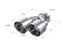 Load image into Gallery viewer, MBRP Universal T304 SS Dual Tip 4in OD/2.5in Inlet Tips MBRP
