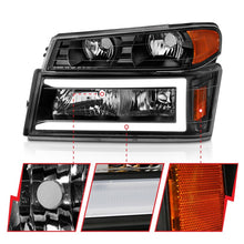 Load image into Gallery viewer, ANZO 04-12 GM Colorado/Canyon/I-Series Crystal Headlights - w/ Light Bar Black Housing 4pcs Headlights ANZO
