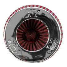 Load image into Gallery viewer, K&amp;N Universal Air Filter Chrome Round Tapered Red - 4in Flange ID x 1.125in Flange Length x 9.5in H Air Filters - Universal Fit K&amp;N Engineering   
