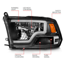 Load image into Gallery viewer, ANZO 2009-2020 Dodge Ram 1500 Full LED Square Projector Headlights w/ Chrome Housing Black Amber Headlights ANZO
