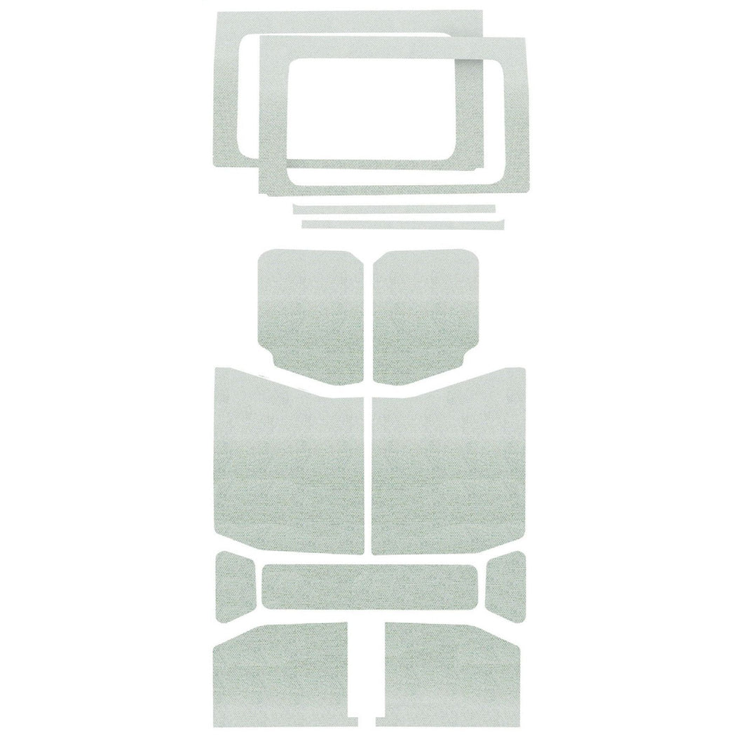 DEI 18-23 Jeep Wrangler JL 4-Door Boom Mat Complete Headliner Kit - 13 Piece - White Hard Top Accessories DEI