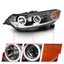 Load image into Gallery viewer, ANZO 2009-2012 Acura Tsx Projector Headlights w/ Halo Black (CCFL) (HID Compatible) Headlights ANZO
