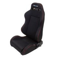 Load image into Gallery viewer, NRG Sport Seats (Pair) Type-R Cloth w/NRG Logo - Black w/Red Stitch Reclineable Seats NRG
