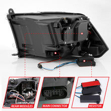 Load image into Gallery viewer, ANZO 2009-2018 Dodge Ram 1500 Led Projector Plank Style Switchback H.L Halo Black Amber (OE Style) Headlights ANZO
