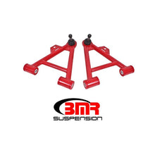 Load image into Gallery viewer, BMR 79-93 Fox Mustang Lower Non-Adj. A-Arms (Coilover Only) w/ Tall Ball Joint (Poly) - Red Control Arms BMR Suspension
