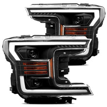 Load image into Gallery viewer, AlphaRex 18-19 Ford F-150 PRO-Series Proj Headlights Plank Style Matte Blk w/Activ Light/Seq Signal Headlights AlphaRex
