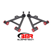 Load image into Gallery viewer, BMR 79-93 Mustang Lower Non-Adj. A-Arms (Coilover Only) w/ Tall Ball Joint (Poly) - Black Hammertone Control Arms BMR Suspension
