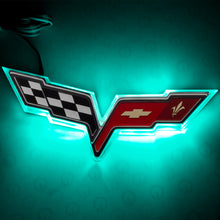 Load image into Gallery viewer, Oracle Chevrolet Corvette C6 Illuminated Emblem - Aqua SEE WARRANTY Light Accessories and Wiring ORACLE Lighting
