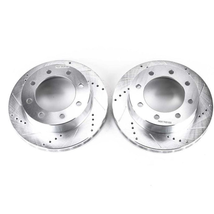 Power Stop 1999 Ford F-250 Super Duty Front Evolution Drilled & Slotted Rotors - Pair Brake Rotors - Slot & Drilled PowerStop