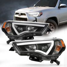 Load image into Gallery viewer, ANZO 14-18 Toyota 4 Runner Plank Style Projector Headlights Black w/ Amber Headlights ANZO

