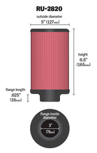 Load image into Gallery viewer, K&amp;N Filter 3 inch Flange 5 inch OD 6 1/2 inch Height Air Filters - Universal Fit K&amp;N Engineering   
