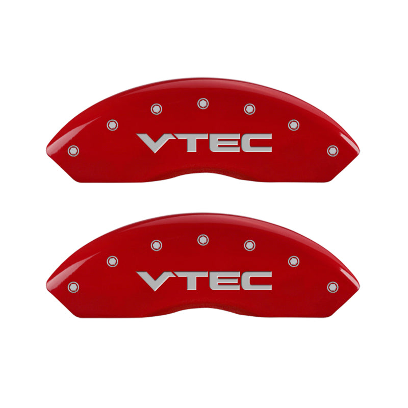 MGP 4 Caliper Covers Engraved Front & Rear Vtech Red finish silver ch Caliper Covers MGP