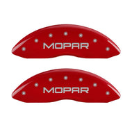 MGP 4 Caliper Covers Engraved Front & Rear MOPAR Red finish silver ch Caliper Covers MGP