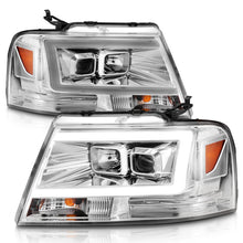 Load image into Gallery viewer, ANZO 2004-2008 Ford F-150 Projector Headlights w/ Light Bar Chrome Housing Headlights ANZO
