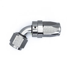 Load image into Gallery viewer, DeatschWerks 8 AN Female Flare Swivel 60-degree Hose End CPE - Anodized DW Titanium Fittings DeatschWerks
