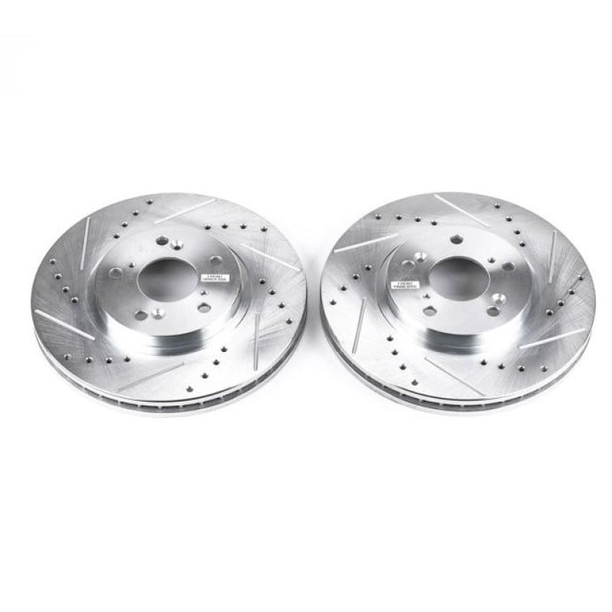 Power Stop 01-03 Acura CL Front Evolution Drilled & Slotted Rotors - Pair Brake Rotors - Slot & Drilled PowerStop   
