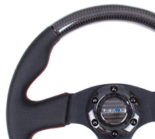 Load image into Gallery viewer, NRG Carbon Fiber Steering Wheel (315mm) Leather Trim w/Red Stitching Steering Wheels NRG
