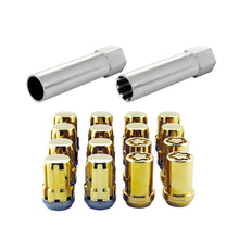 Load image into Gallery viewer, McGard SplineDrive Tuner 4 Lug Install Kit w/Locks &amp; Tool (Cone) M12x1.5 / 13/16 Hex - Gold (CS) Lug Nuts McGard
