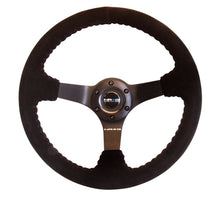 Load image into Gallery viewer, NRG Reinforced Steering Wheel (350mm / 3in. Deep) Blk Suede w/Blk BBall Stitch (Odi Bakchis Edition) Steering Wheels NRG
