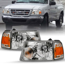 Load image into Gallery viewer, ANZO 2001-2011 Ford Ranger Crystal Headlight Chrome w/Corner Lights (OE Replacement) Headlights ANZO
