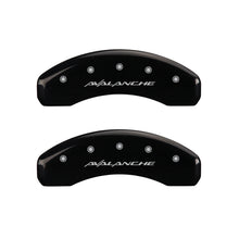 Load image into Gallery viewer, MGP 4 Caliper Covers Engraved Front &amp; Rear Avalanche Black finish silver ch Caliper Covers MGP
