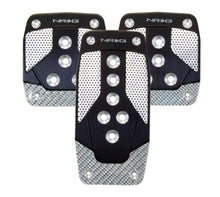 Load image into Gallery viewer, NRG Aluminum Sport Pedal M/T - Black w/Silver Carbon Pedal Covers NRG
