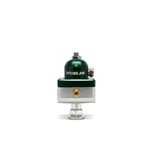 Load image into Gallery viewer, Fuelab 575 Carb Adjustable Mini FPR Blocking 1-3 PSI (1) -6AN In (2) -6AN Out - Green Fuel Pressure Regulators Fuelab
