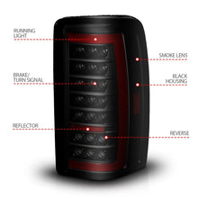 Load image into Gallery viewer, ANZO 00-06 Chevrolet Tahoe / GMC Yukon Full LED Taillights w/ Lightbar Black Housing/Smoke Lens Tail Lights ANZO
