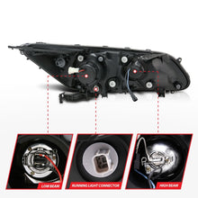 Load image into Gallery viewer, ANZO 2013-2015 Honda Accord Projector Headlights w/ U-Bar Black Headlights ANZO
