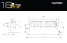 Load image into Gallery viewer, Diode Dynamics 18 In LED Light Bar Single Row Straight - Amber Combo Each Stage Series Light Bars &amp; Cubes Diode Dynamics   
